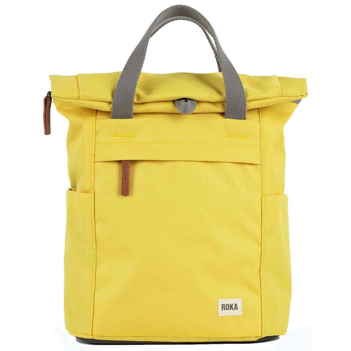 Roka Finchley A Small Sustainable Canvas Backpack - Custard Yellow