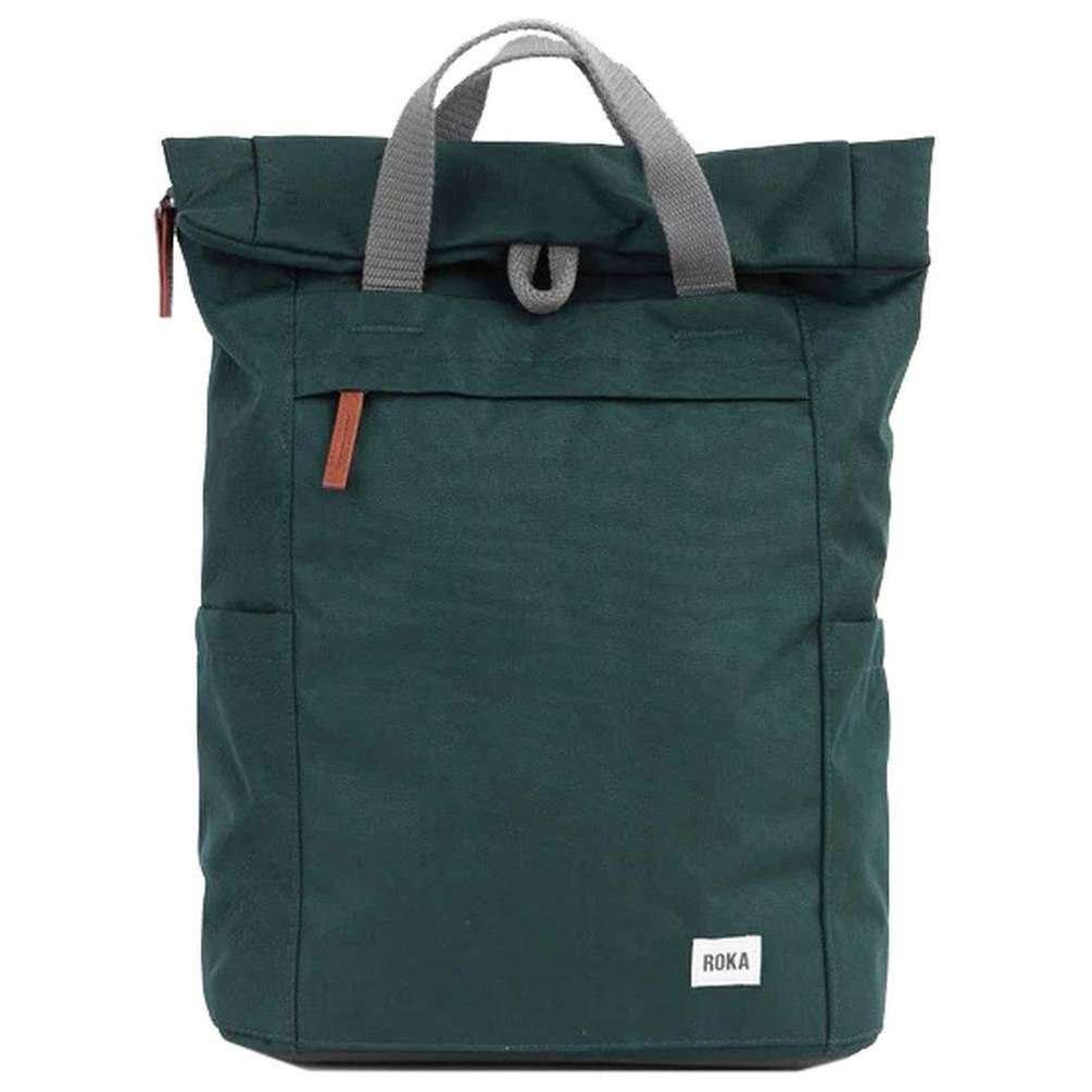 Roka Finchley A Small Sustainable Canvas Backpack - Forest Green