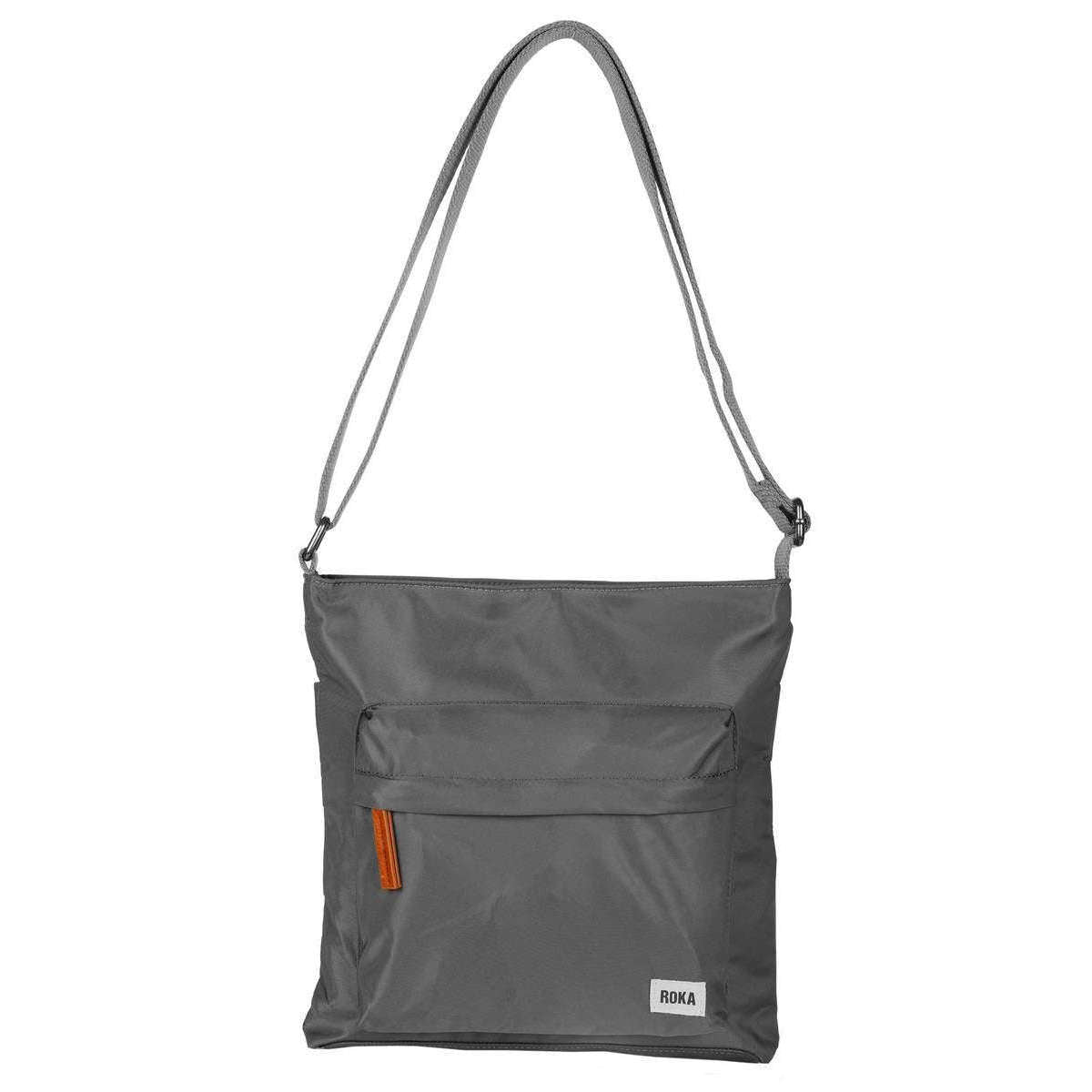 Roka Kennington B Medium Sustainable Nylon Cross Body Bag - Graphite Grey