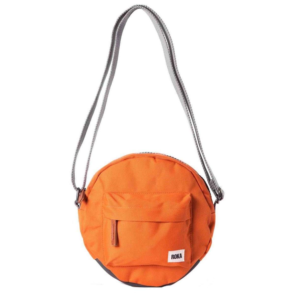 Roka Paddington B Small Sustainable Canvas Crossbody Bag - Atomic Orange
