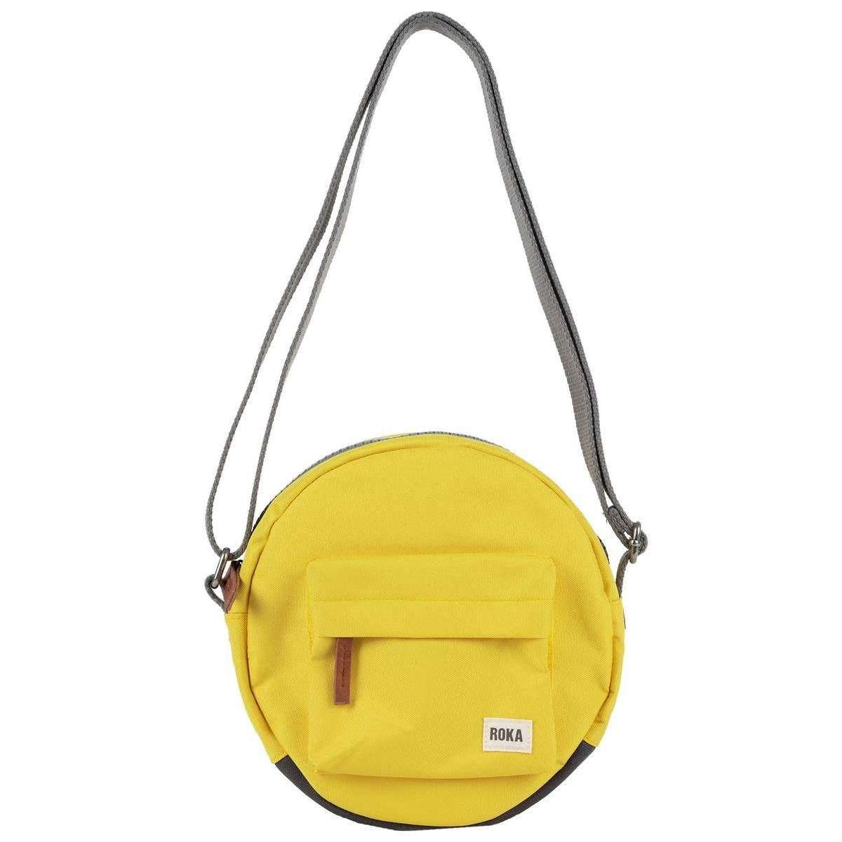 Roka Paddington B Small Sustainable Canvas Crossbody Bag - Custard Yellow