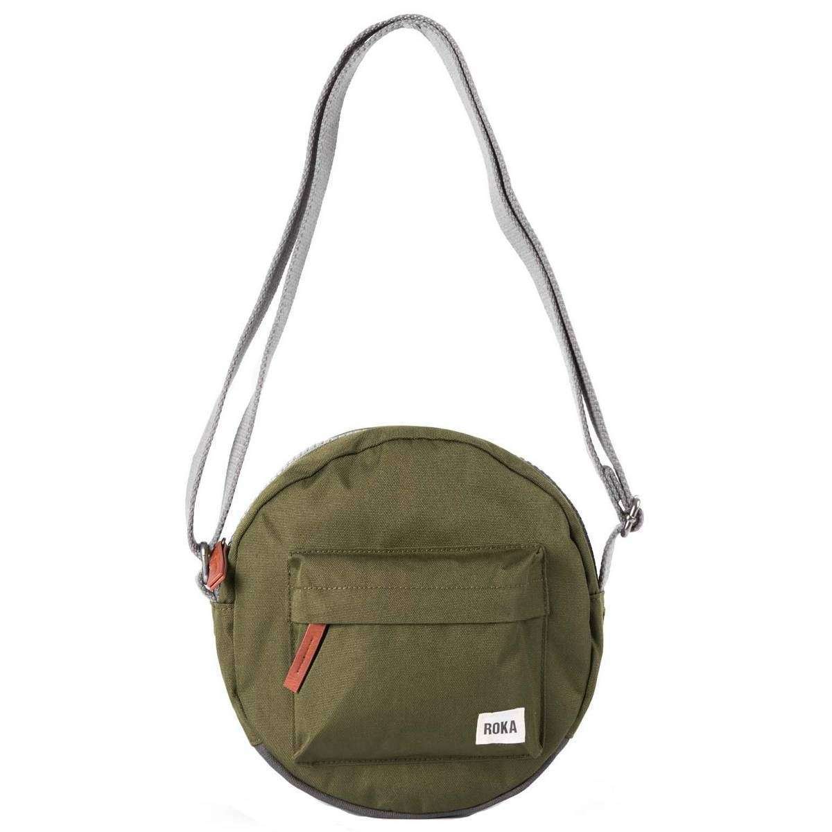 Roka Paddington B Small Sustainable Canvas Crossbody Bag - Moss Green