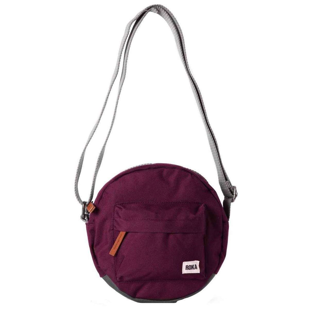 Roka Paddington B Small Sustainable Canvas Crossbody Bag - Sienna Burgundy