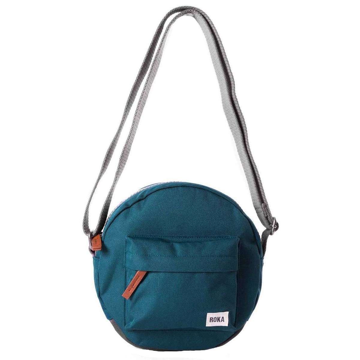 Roka Paddington B Small Sustainable Canvas Crossbody Bag - Teal Green