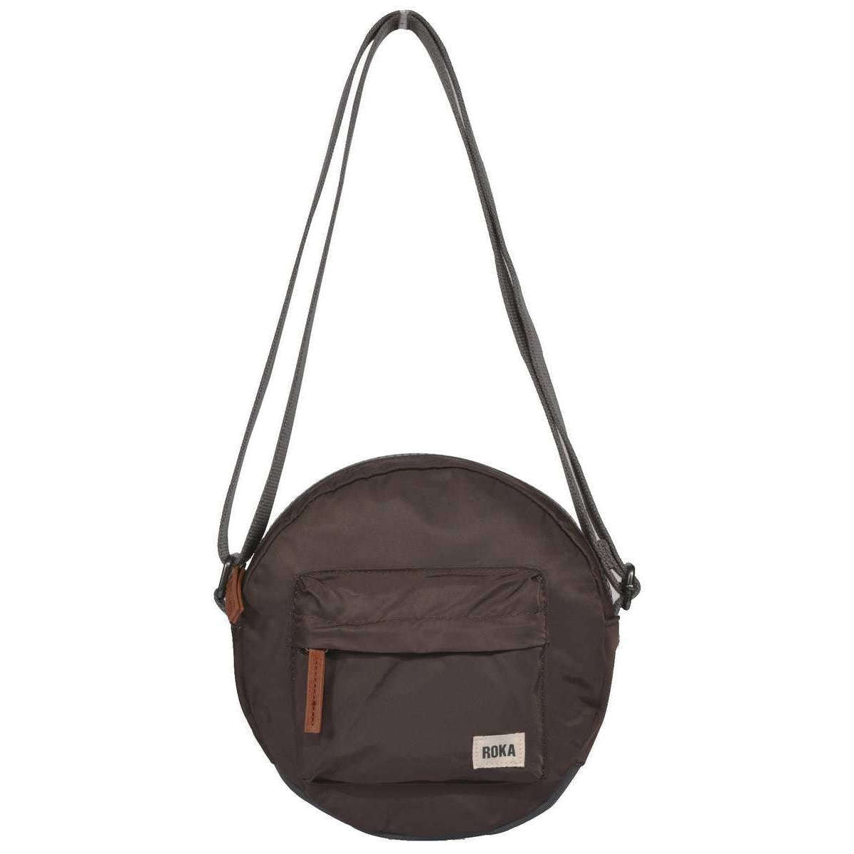 Roka Paddington B Small Sustainable Nylon Crossbody Bag - Dark Chocolate Brown