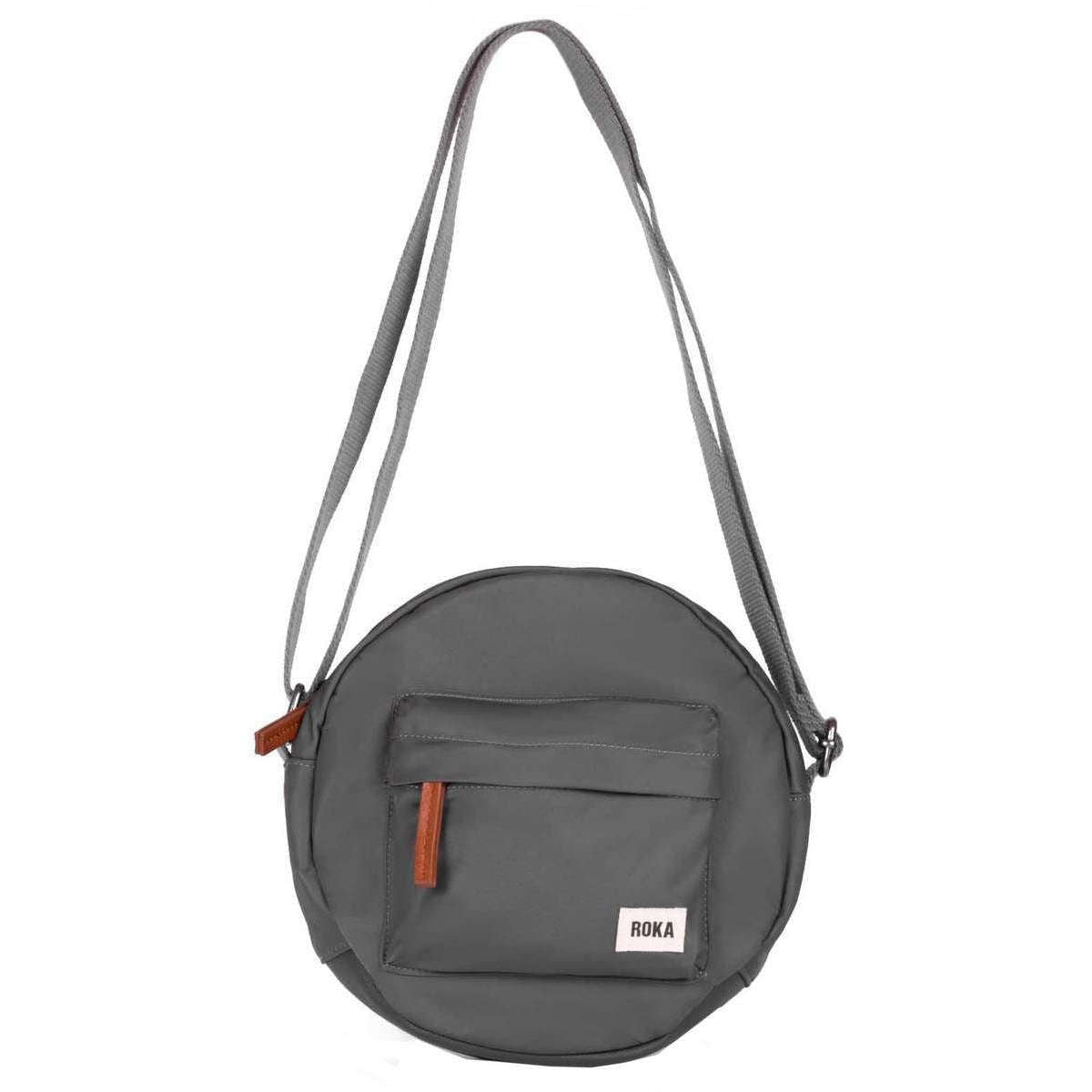 Roka Paddington B Small Sustainable Nylon Crossbody Bag - Graphite Grey