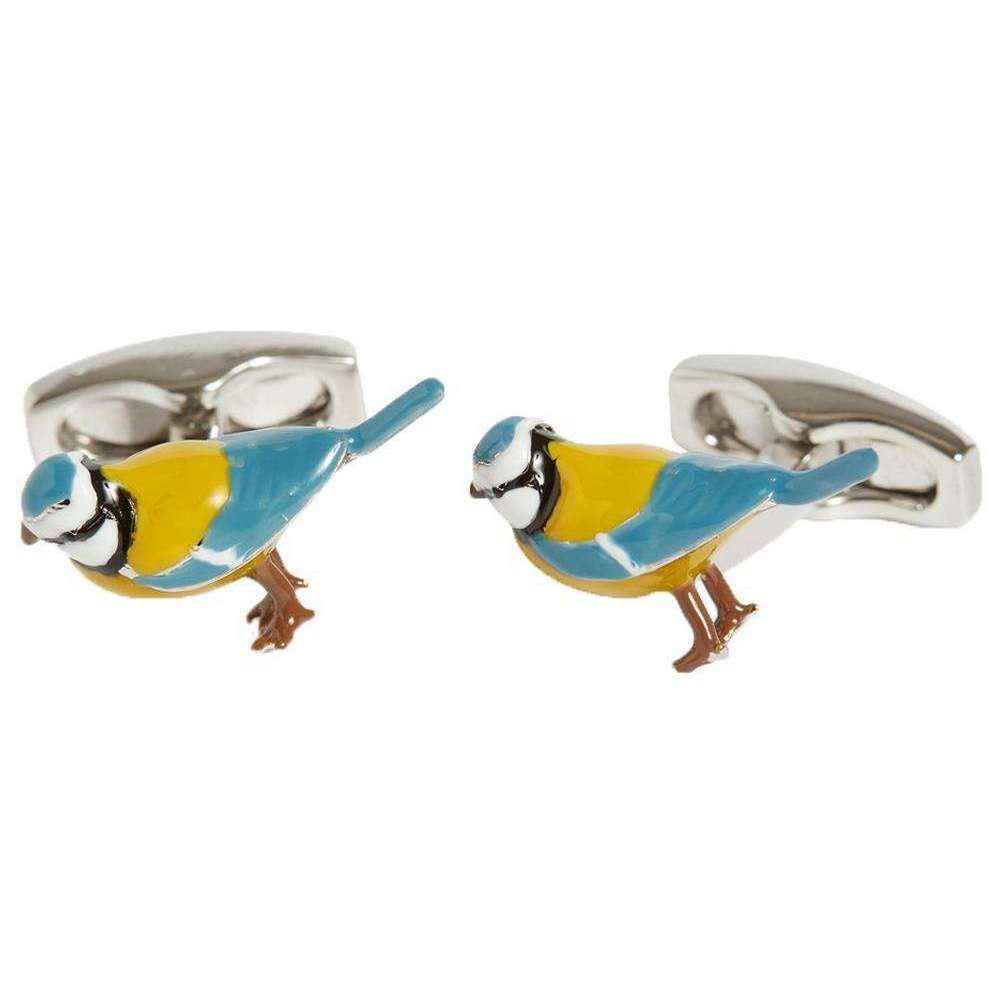 Simon Carter English Country Garden Blue Tit Cufflinks - Blue/Yellow/White