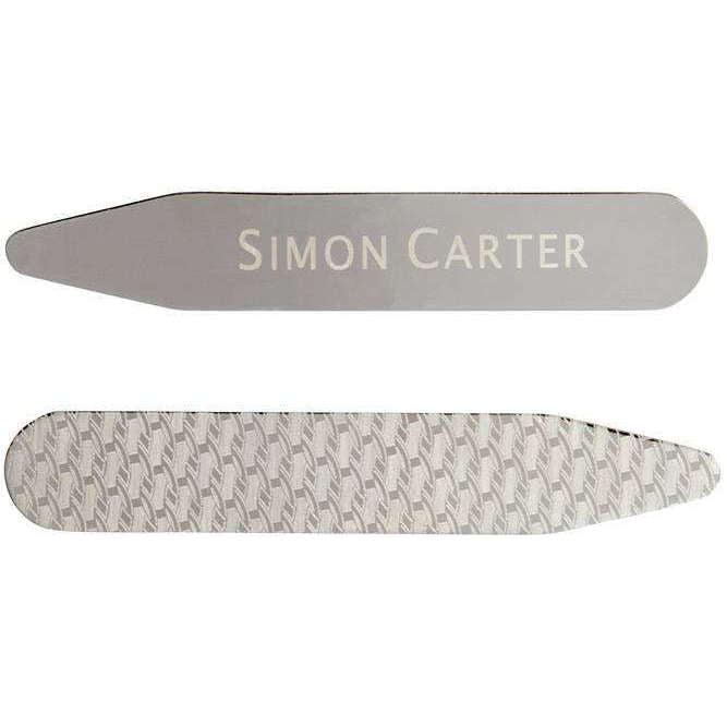 Simon Carter Etched Collar Stiffeners - Silver