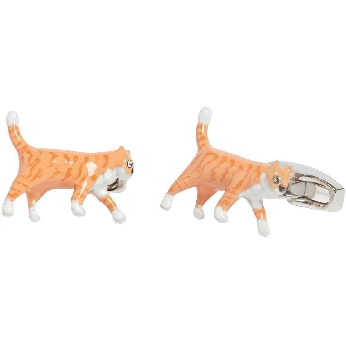 Simon Carter Ginger Tom Cat Cufflinks - Silver/Orange