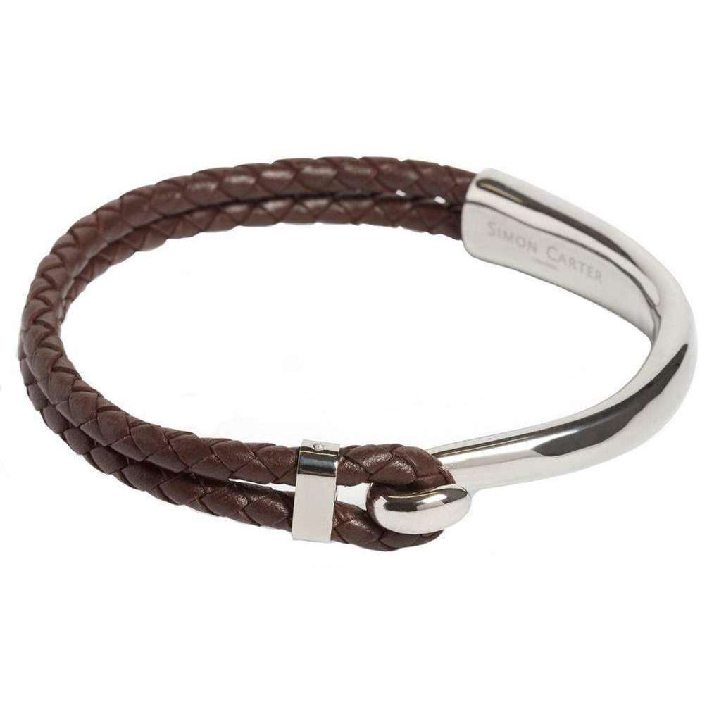 Simon Carter Lizard Bracelet - Silver/Brown