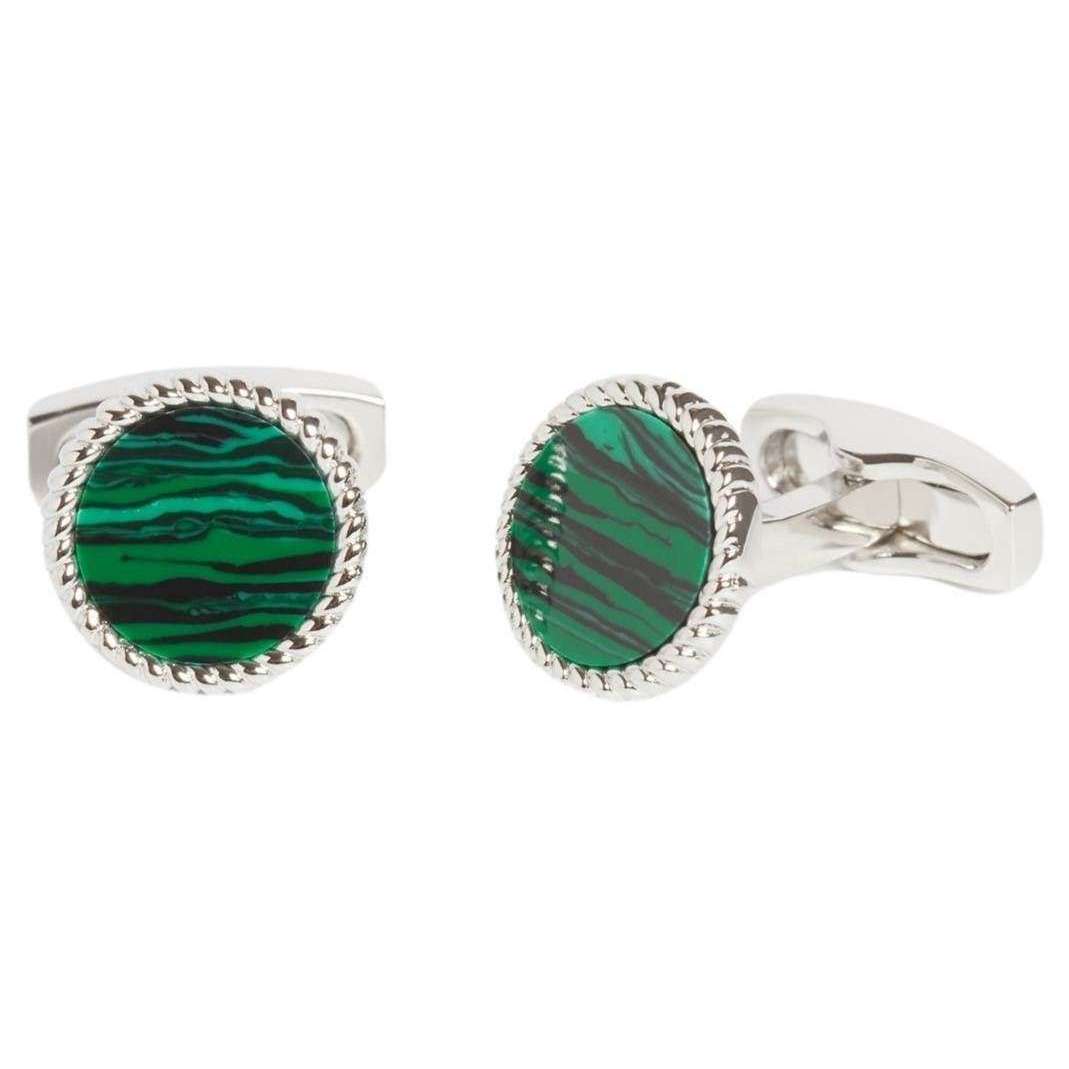 Simon Carter Malachite Rope Edge Cufflinks - Green