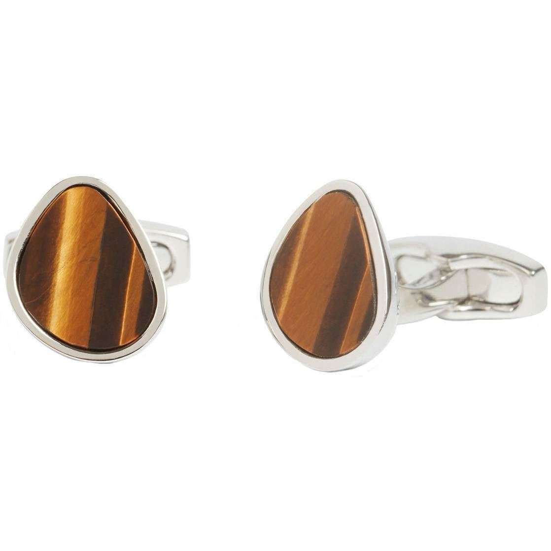 Simon Carter Organic Pebble Tigereye Cufflinks - Silver/Brown