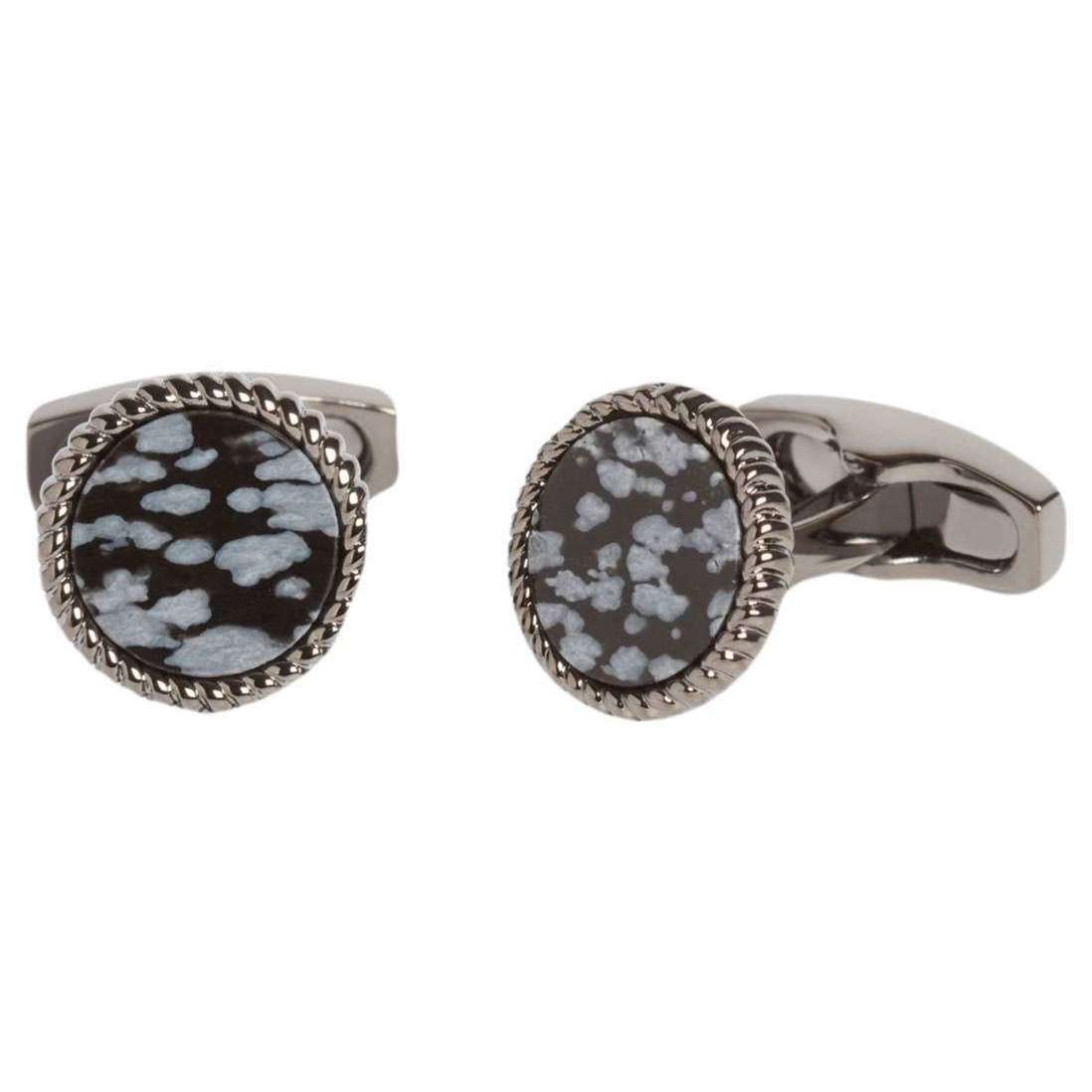 Simon Carter Snowflake Obsidian Rope Edge Cufflinks - Black/Blue