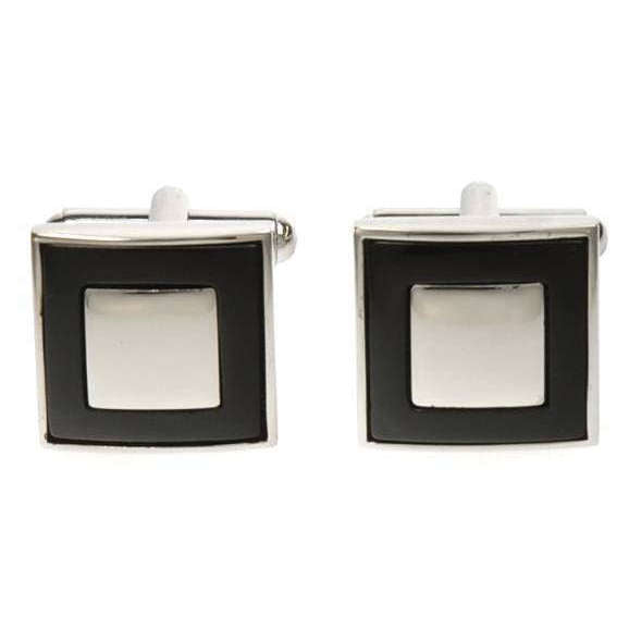 Simon Carter Square Moat Onyx Cufflinks - Black