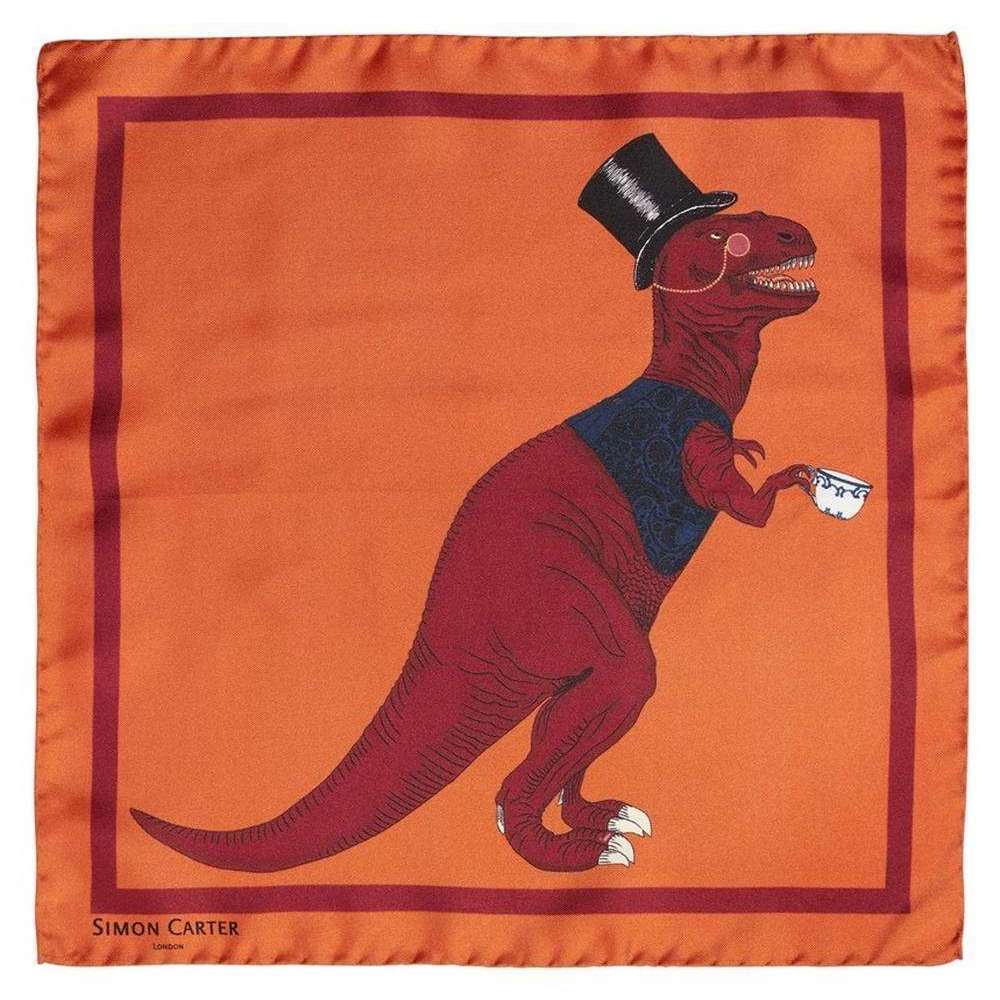 Simon Carter T-Rex Toff Pocket Square - Orange