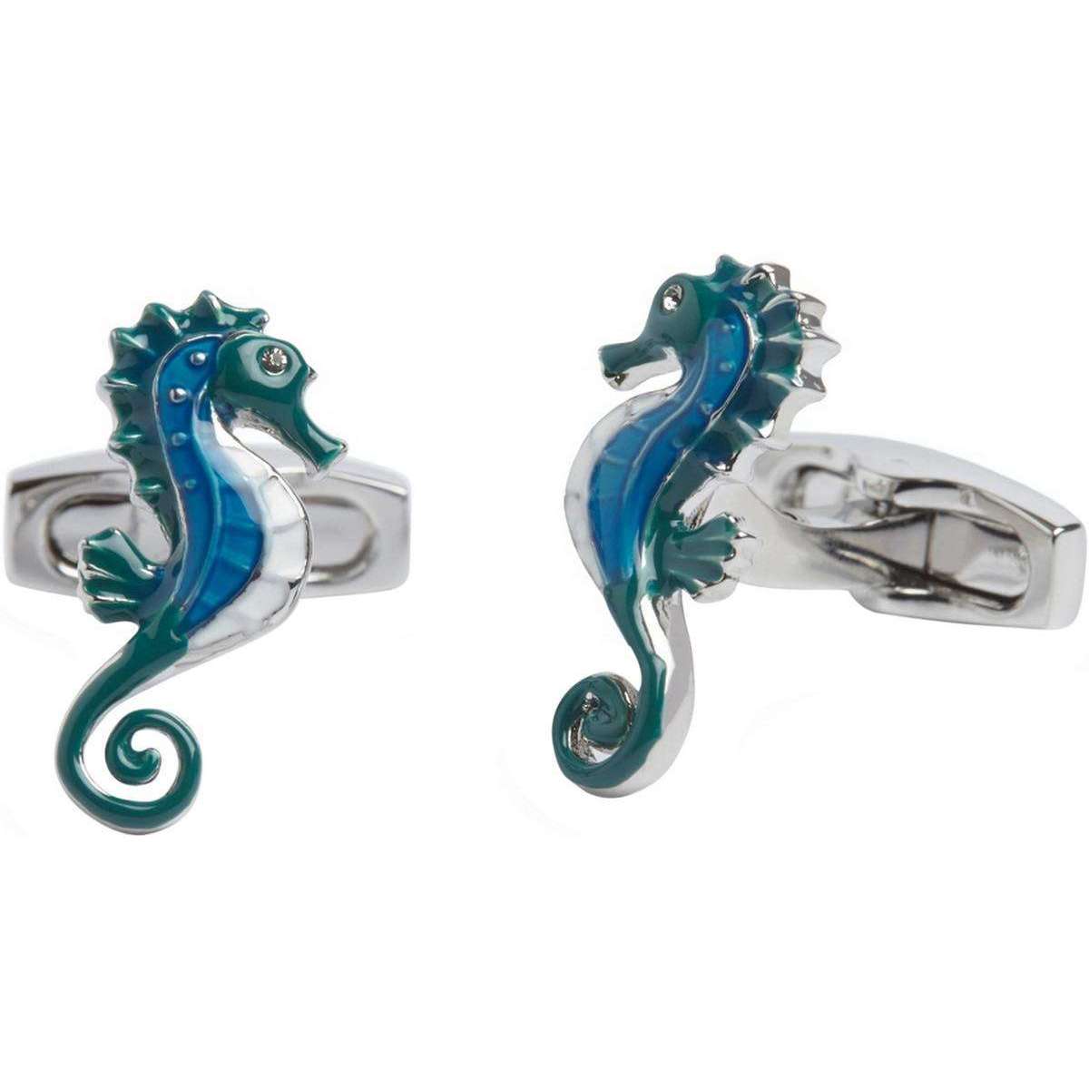 Simon Carter Under the Sea Seahorse Cufflinks - Blue