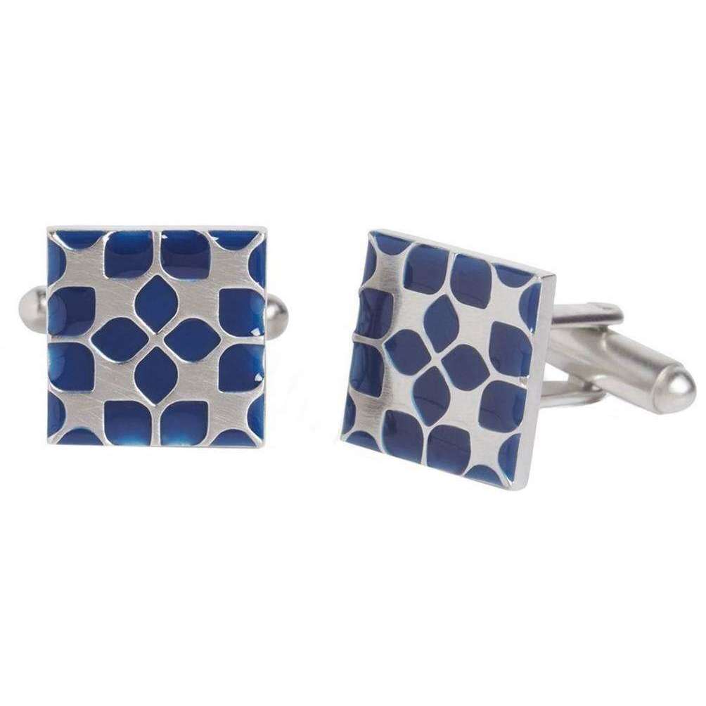 Simon Carter West End Floral Cufflinks - Silver/Blue