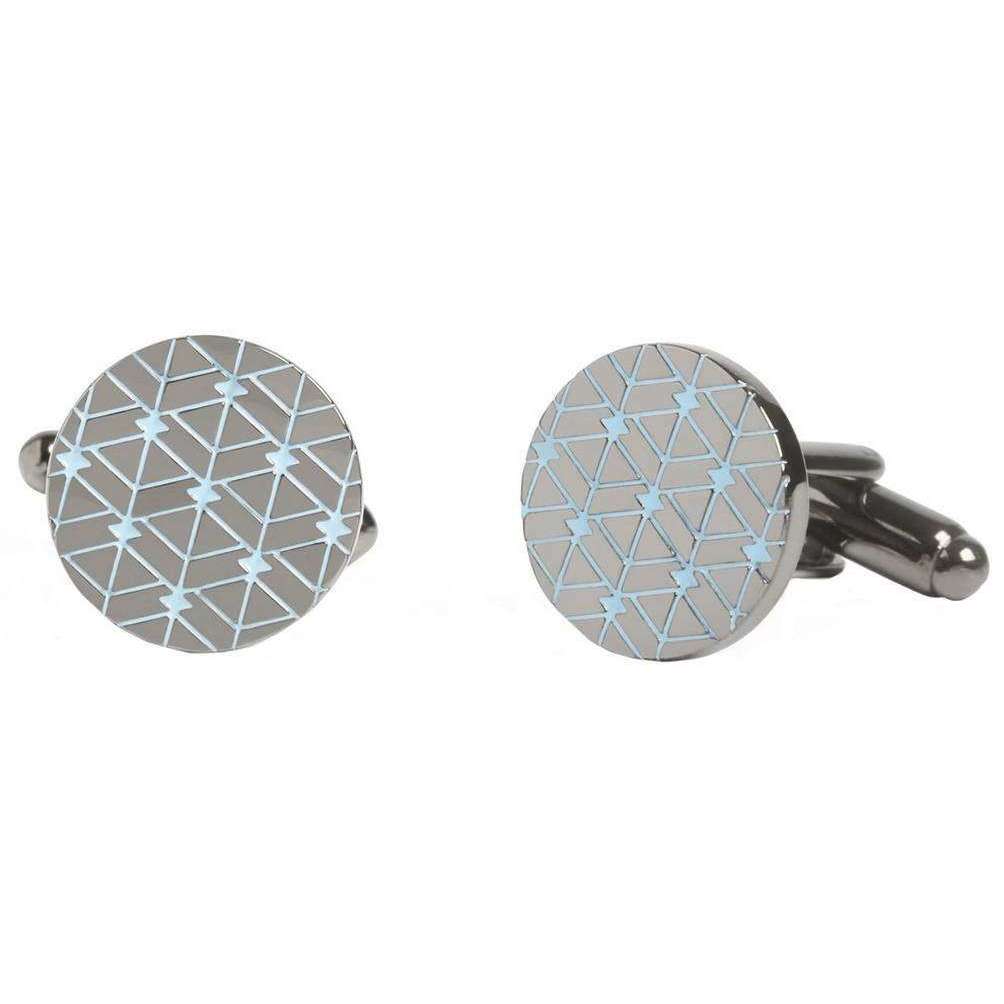 Simon Carter West End Fractal Cufflinks - Grey/Pale Blue