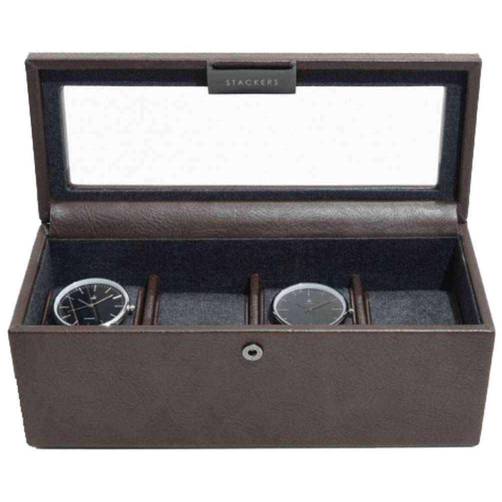 Stackers 4 Piece Watch Box - Brown