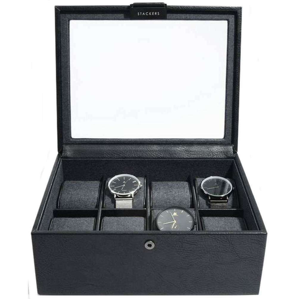 Stackers 8 Piece Watch Box - Black