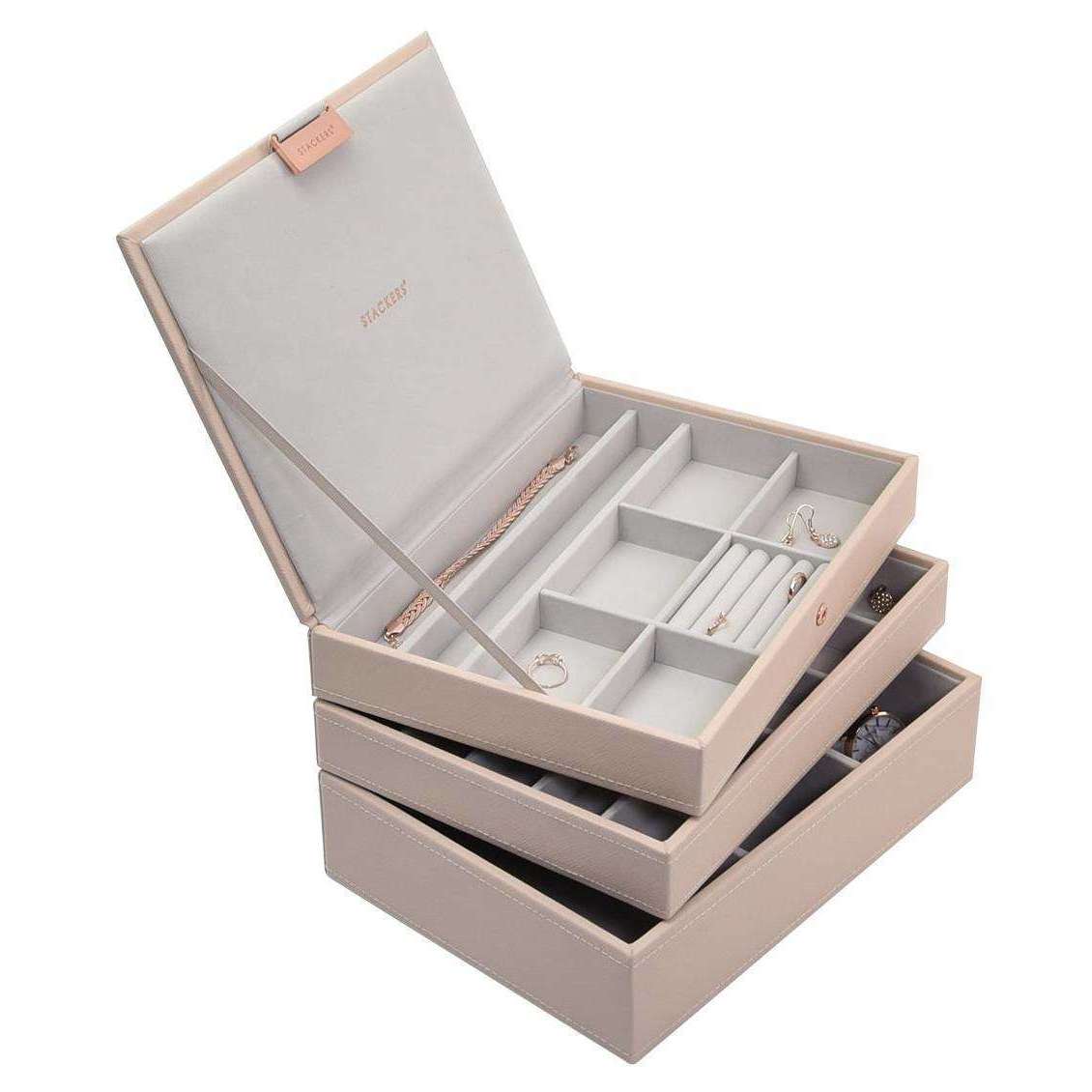 Stackers Classic Jewellery Box - Blush Pink/Grey