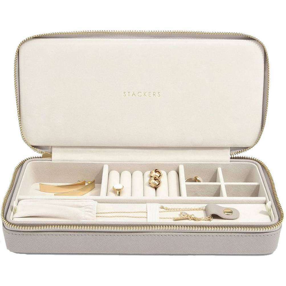 Stackers Travel Necklace Jewellery Box - Taupe Beige