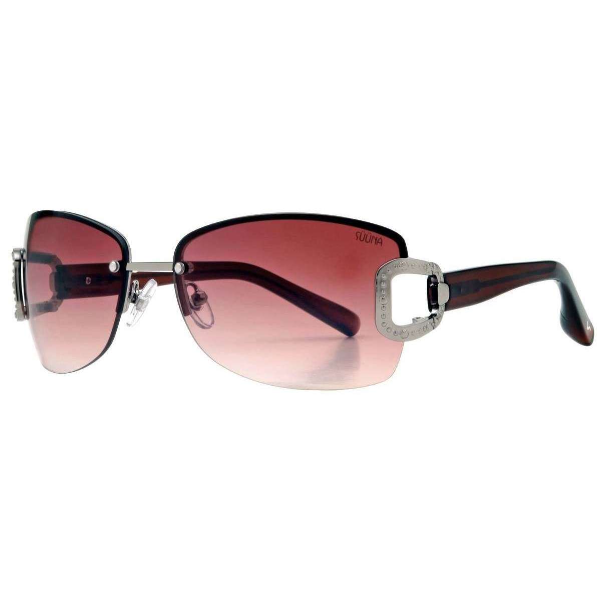Suuna Jessie Unique Trim Semi-Rimless Sunglasses - Light Gunmetal