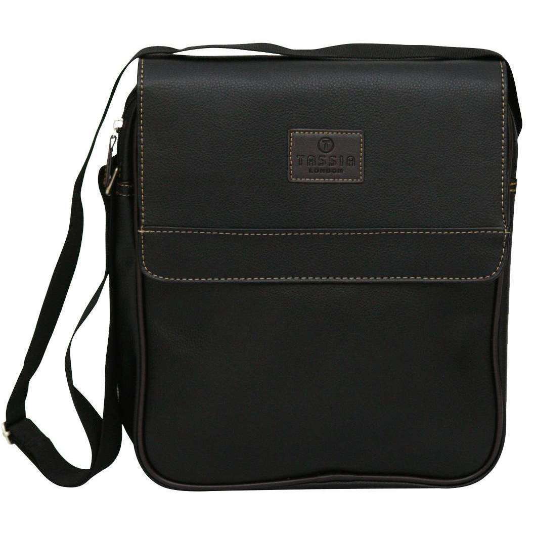 Tassia Upright Messenger Bag - Black