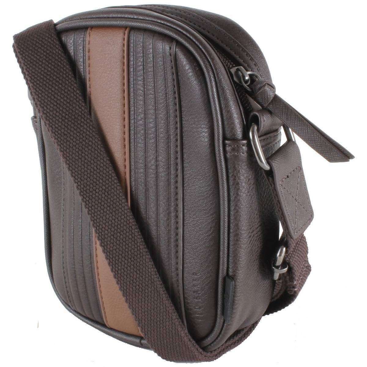 Ted Baker Evver Striped Flight Bag - Chocolate Brown