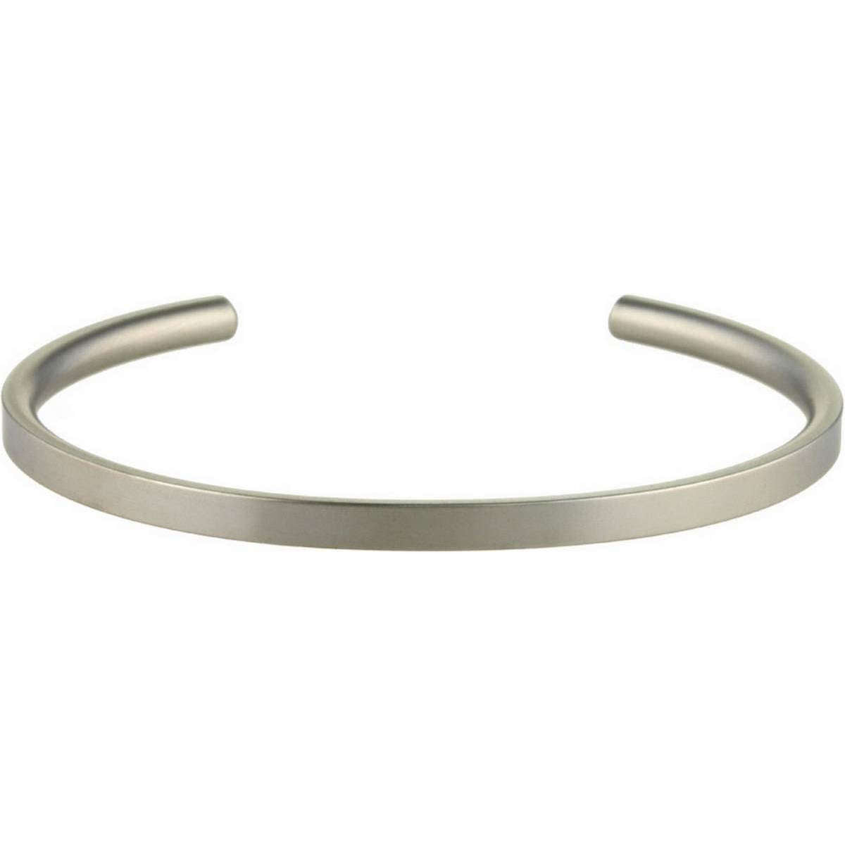 Ti2 Titanium 4mm Wide Court Flat Torc Bangle - Matte Silver