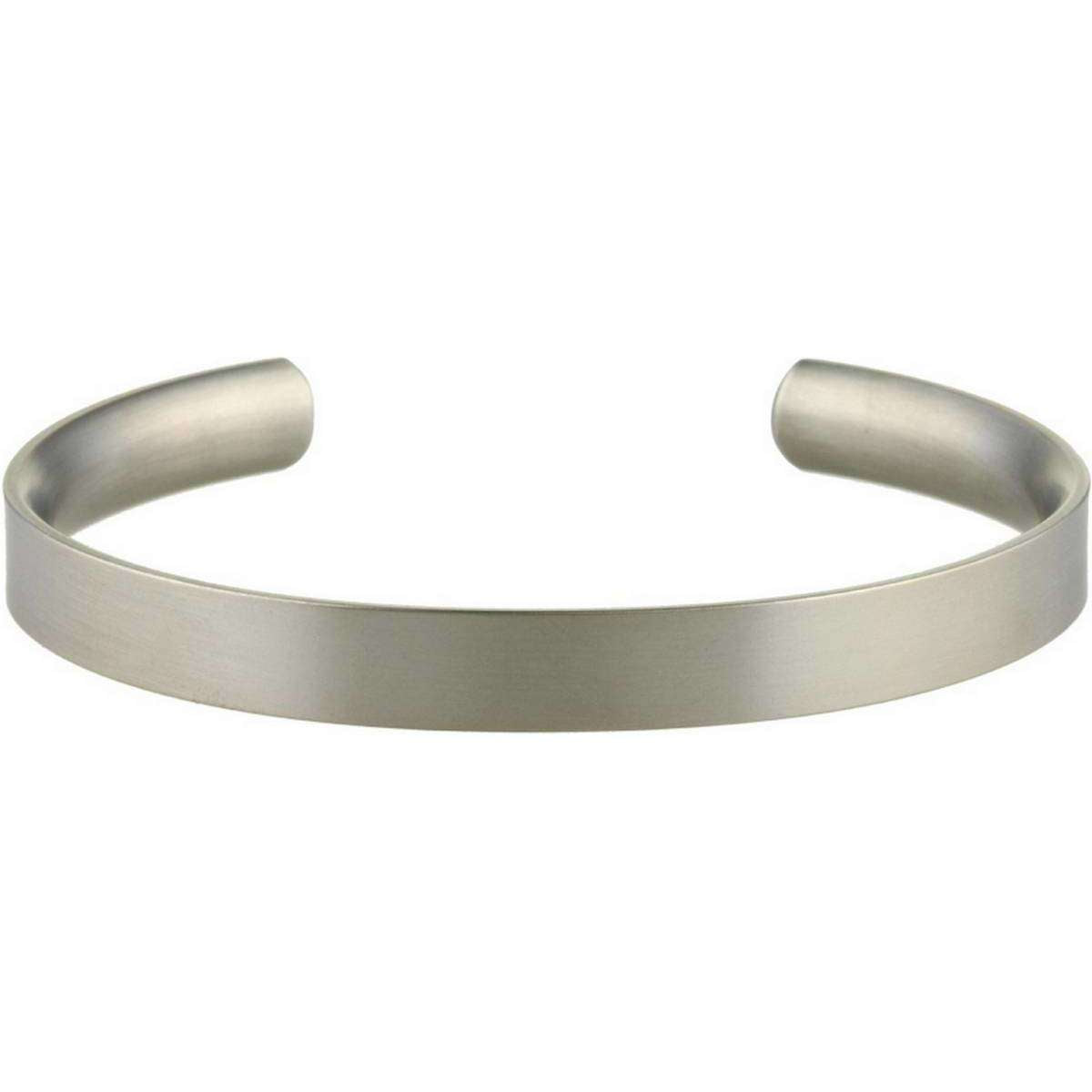 Ti2 Titanium 8mm Wide Court Flat Torc Bangle - Matte Silver