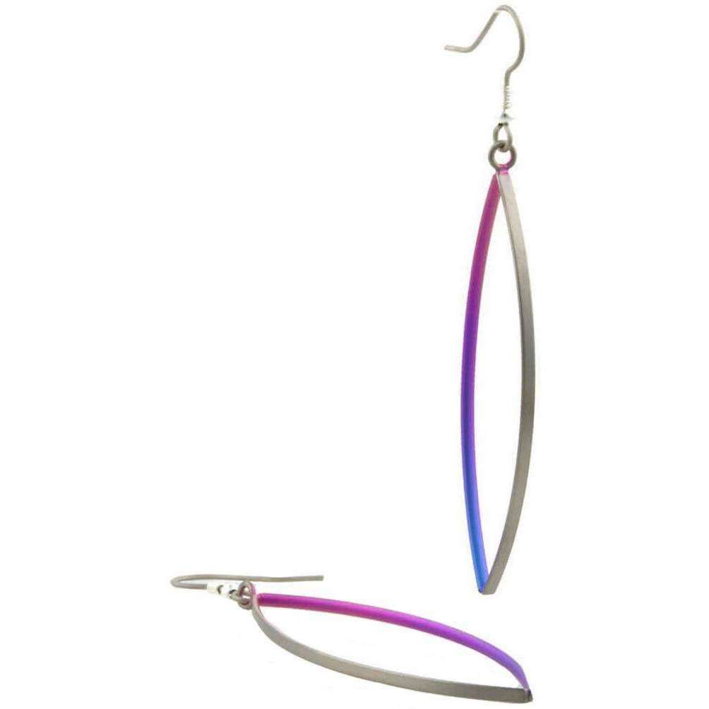 Ti2 Titanium Diamond Shaped Drop Earrings - Pink