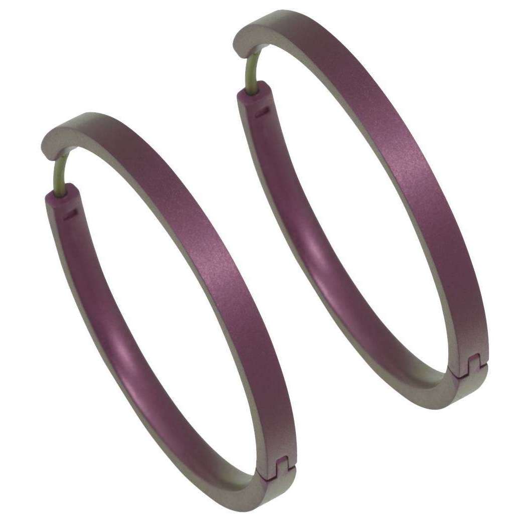 Ti2 Titanium Large Full Hoop Earrings - Coffee Brown