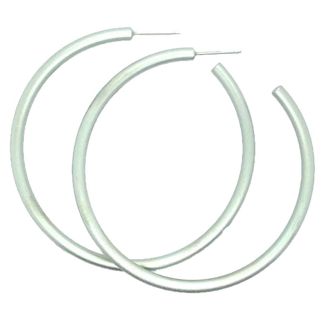 Ti2 Titanium Large Round Hoop Earrings - Light Green
