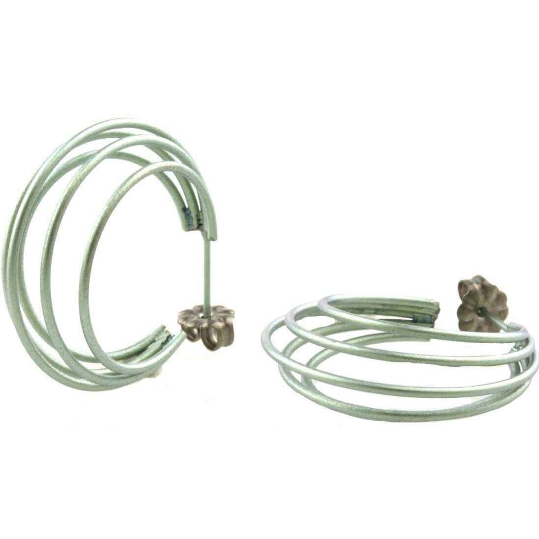 Ti2 Titanium Large Wire Hoop Earrings - Grey