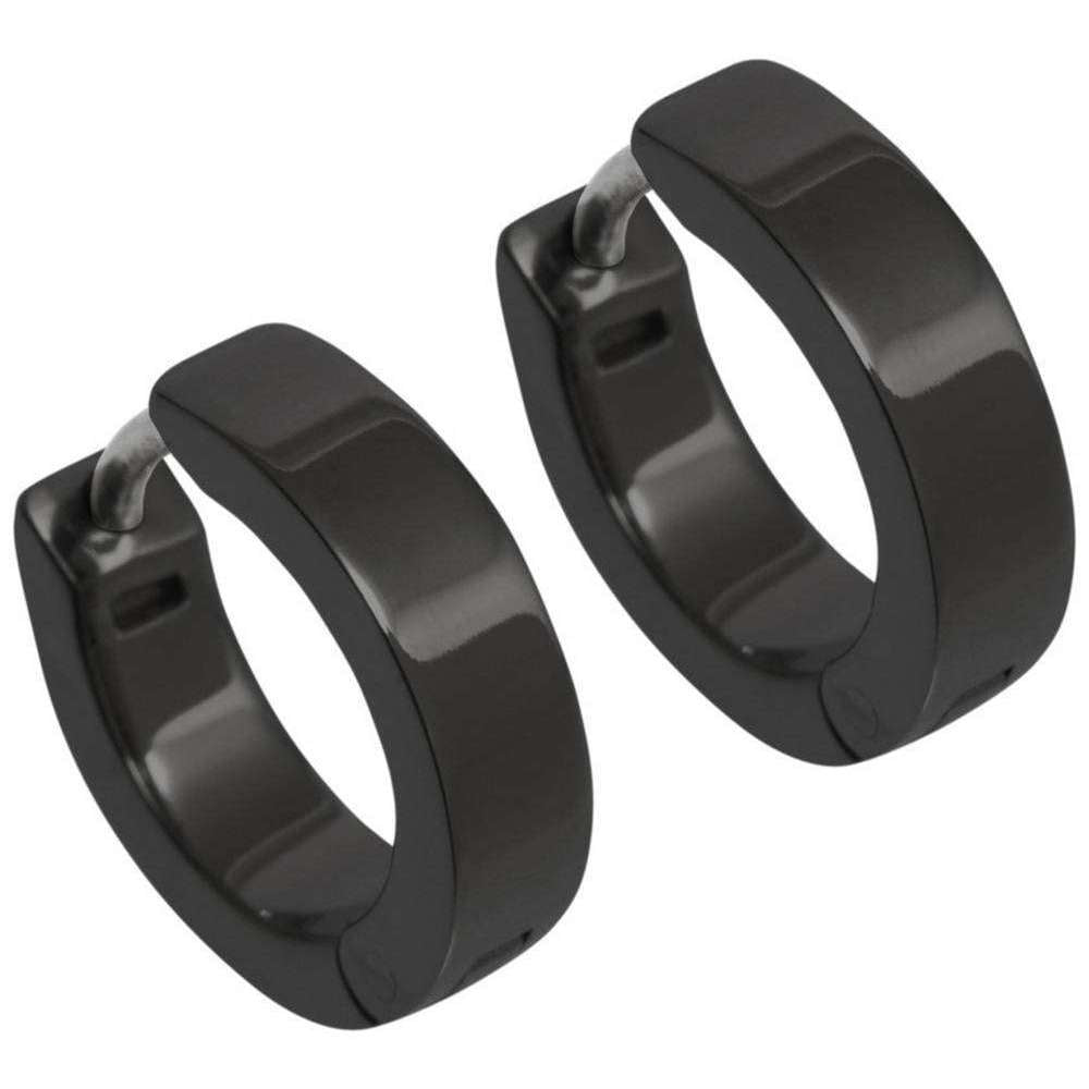 Ti2 Titanium Small Hoop Earrings - Black