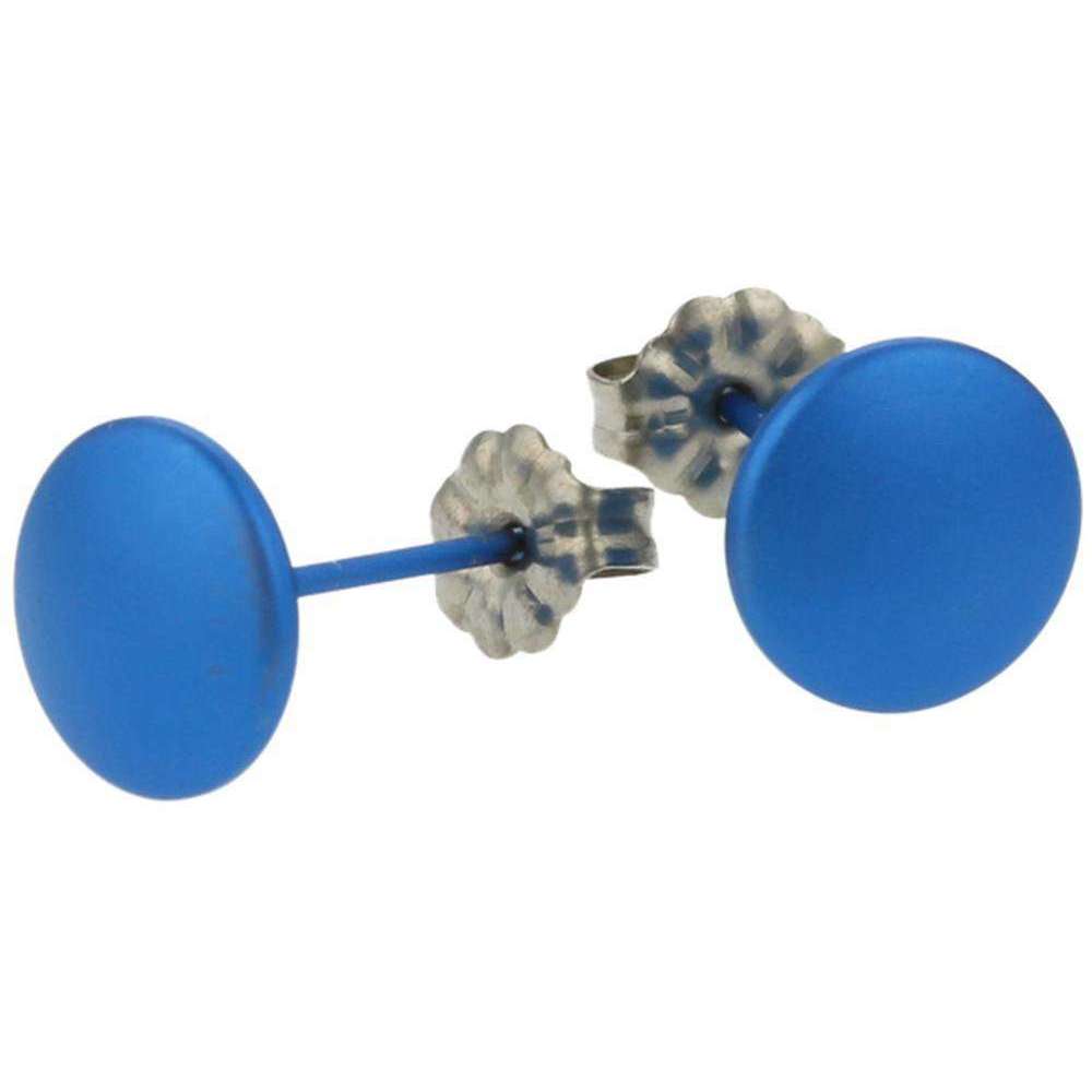 Ti2 Titanium Smartie Stud Earrings - Navy