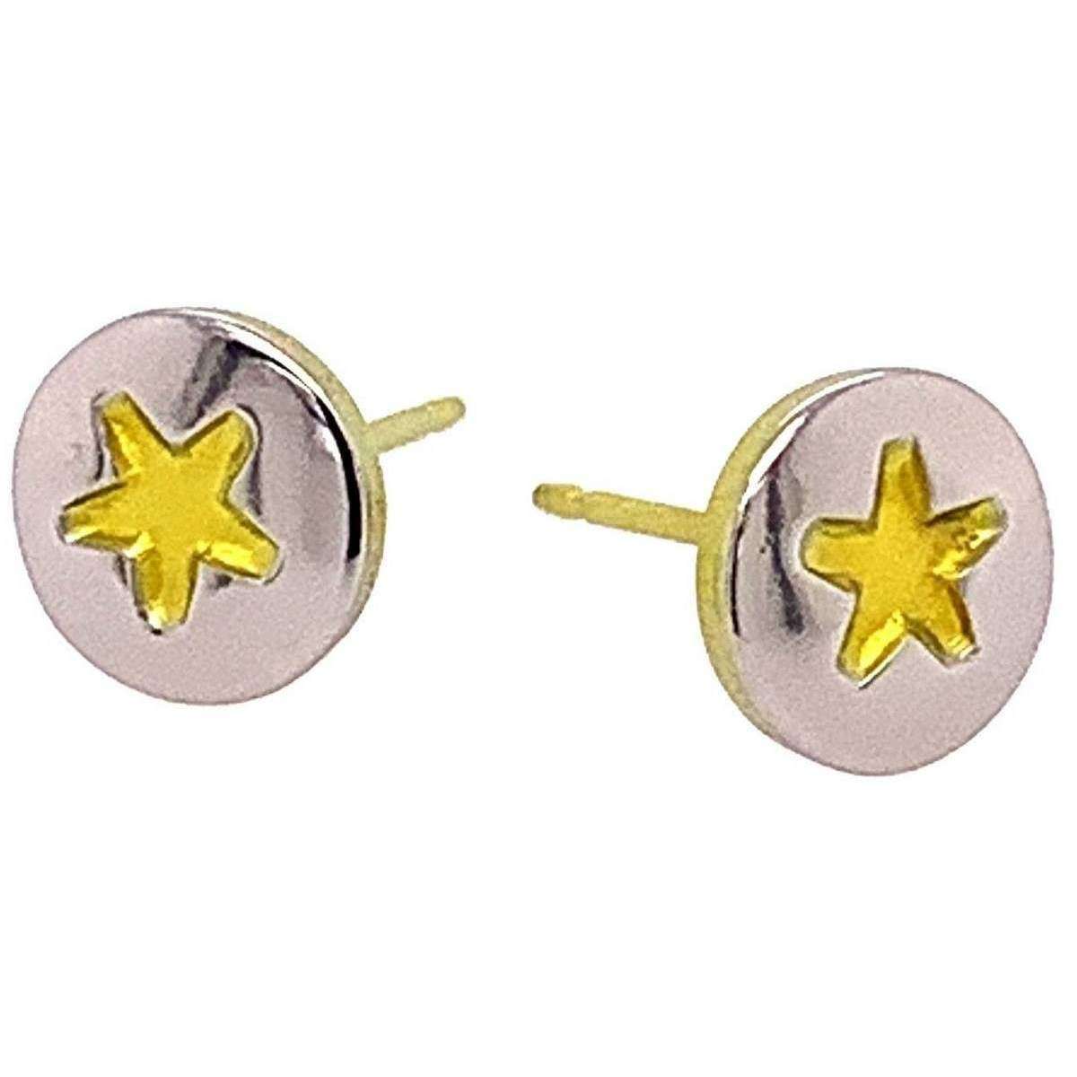 Ti2 Titanium Star Stud Earrings - Yellow