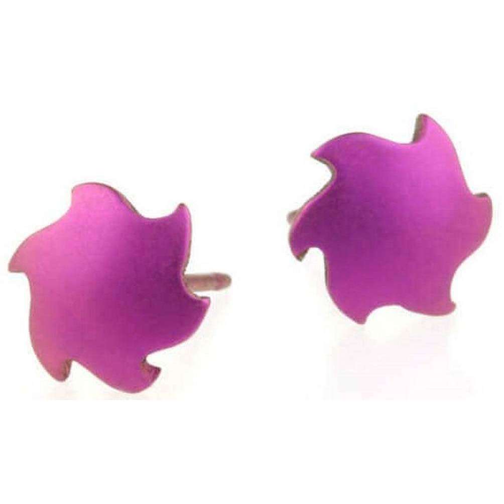 Ti2 Titanium Sun Stud Earrings - Candy Pink