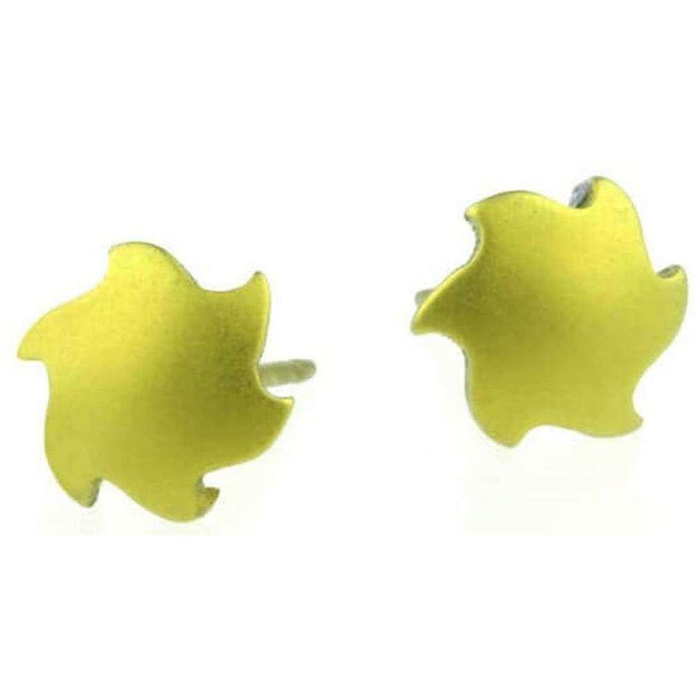 Ti2 Titanium Sun Stud Earrings - Lemon Yellow