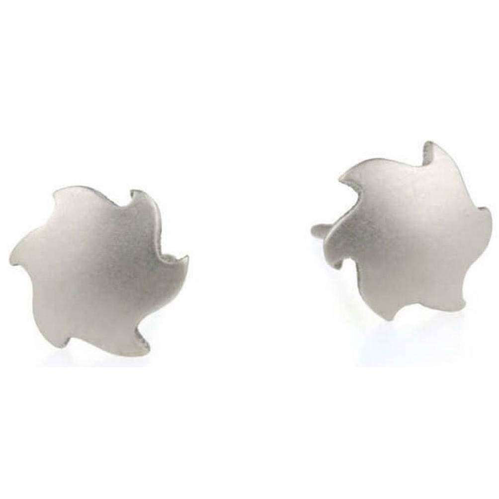 Ti2 Titanium Sun Stud Earrings - Natural