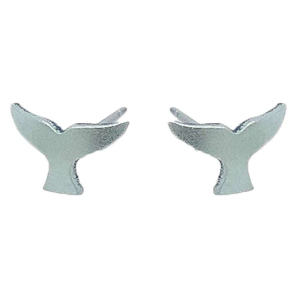 Ti2 Titanium Whale Tail 9mm Stud Earrings - Light Green