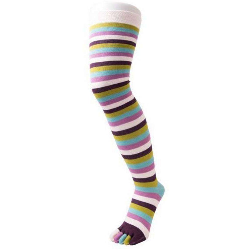 TOETOE Essential Striped Over the Knee Socks - Twilight Cream