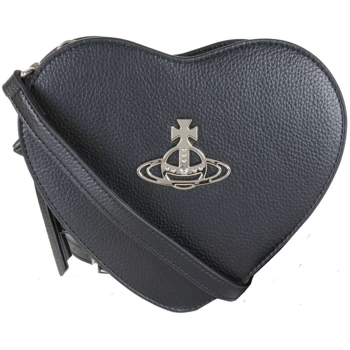 Vivienne Westwood Lousie Re-Vegan Grain Heart Crossbody Bag - Black