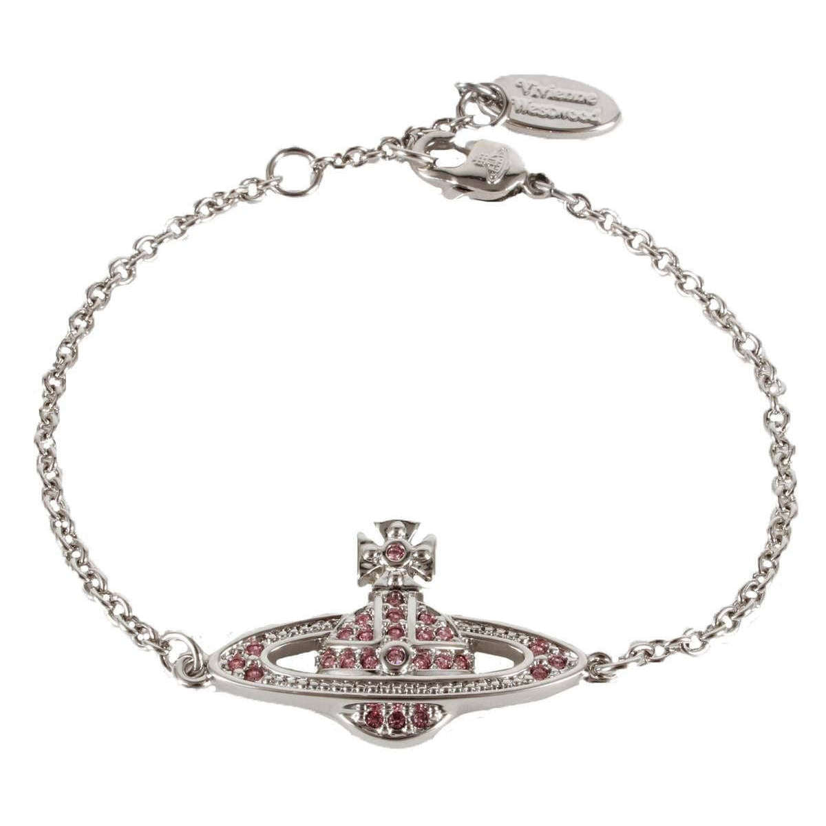 Vivienne Westwood Mini Bass Relief Chain Bracelet - Platinum/Light Rose