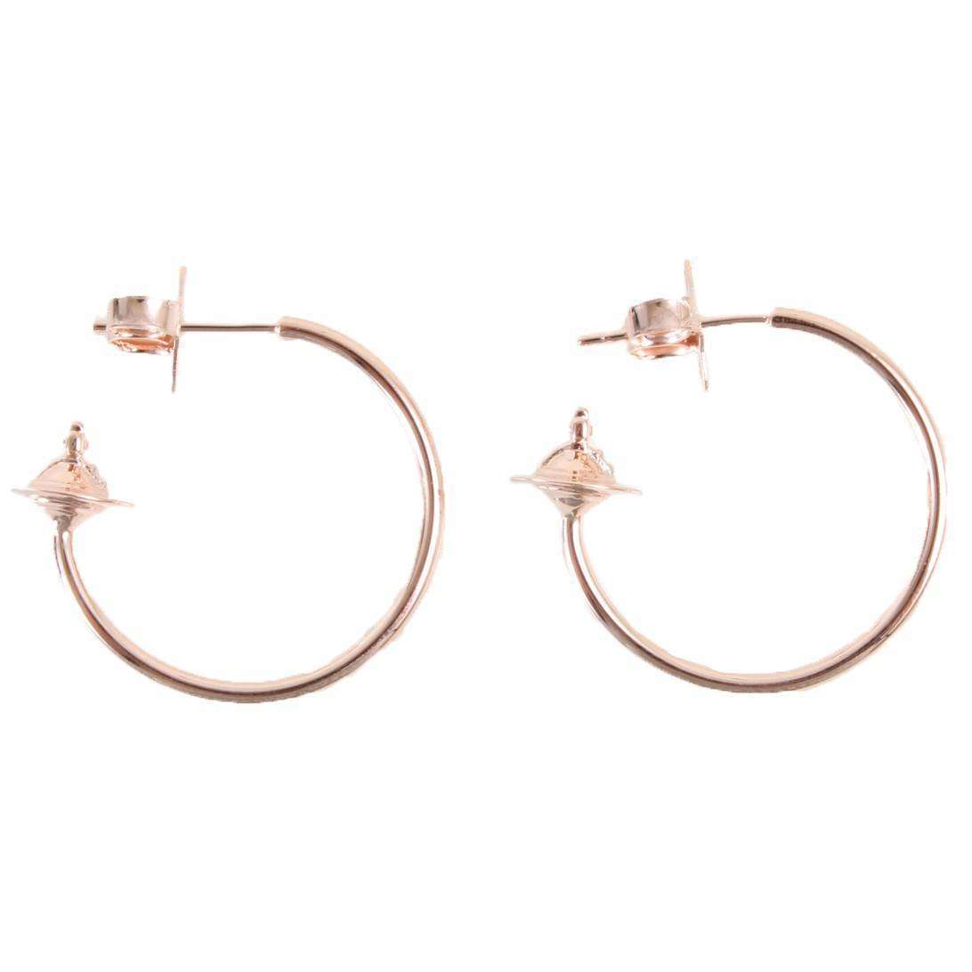 niet verwant Rechtsaf Dakraam Rose Gold Womens Vivienne Westwood Rosemary Small Hoop -oorbellen