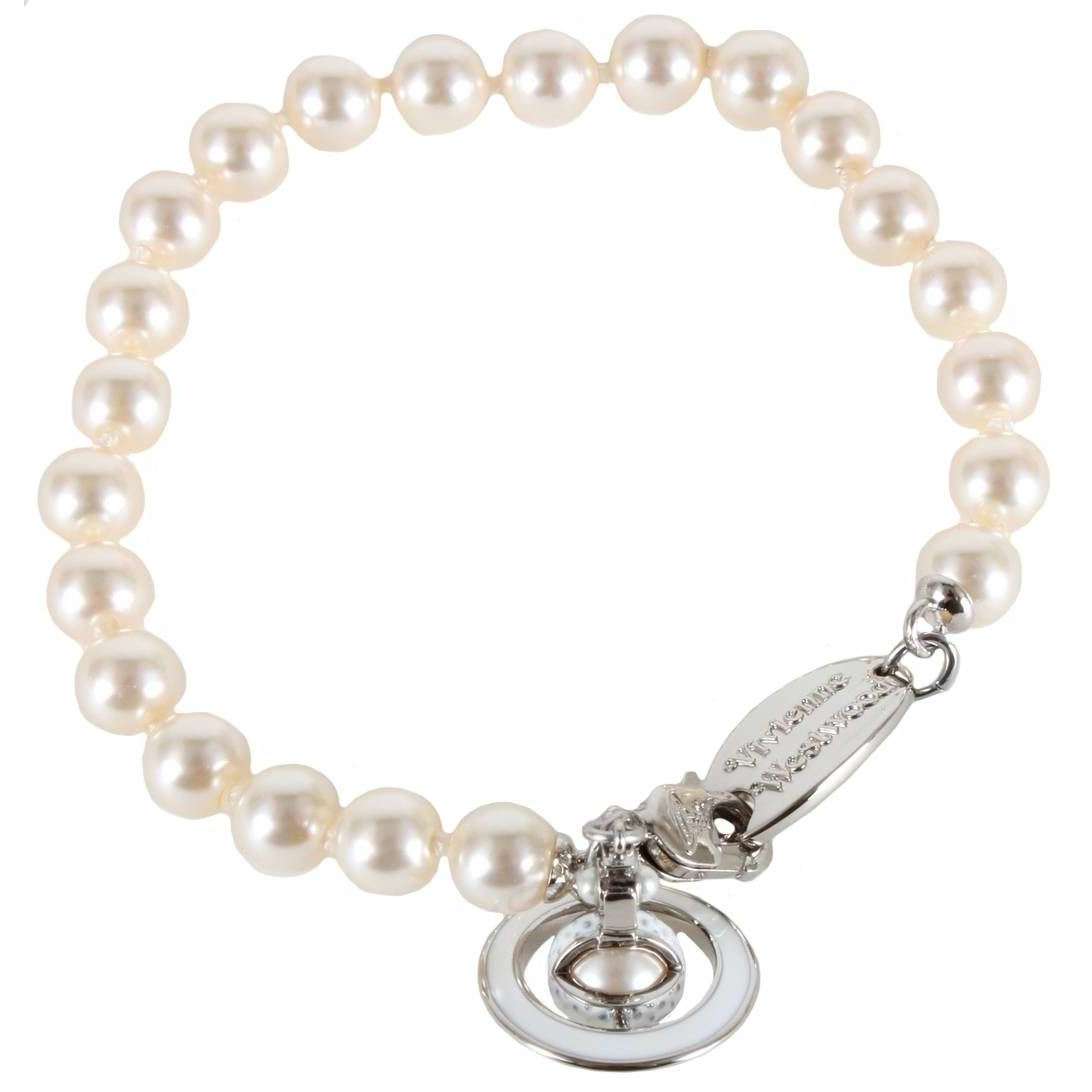 Vivienne Westwood Simonetta Pearl Bracelet - Platinum/Creamrose Pearl/White