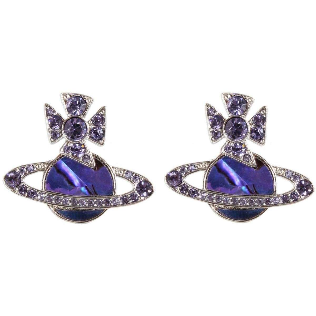 Vivienne Westwood Zineb Orb Earrings - Tanzanite Blue/Purple MOP/Platinum