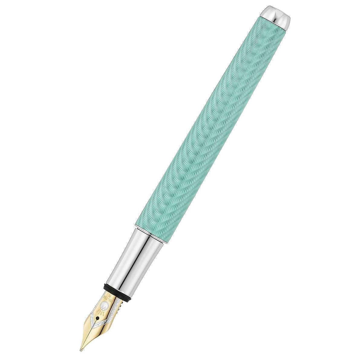 Waldmann Pens Liberty 18ct Gold Nib Fountain Pen - Aquamarine Blue