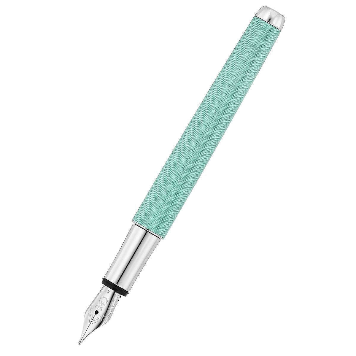 Waldmann Pens Liberty Stainless Steel Nib Fountain Pen - Aquamarine Blue
